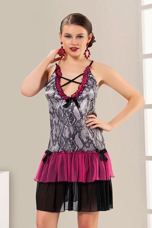 Renkli Dantel Gecelik