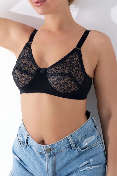 Dantelli Toparlayıcı Sütyen Siyah