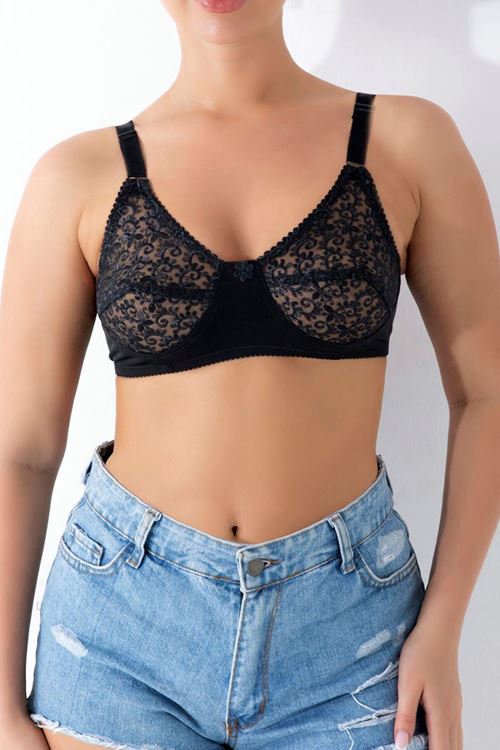 Dantelli Toparlayıcı Sütyen Siyah