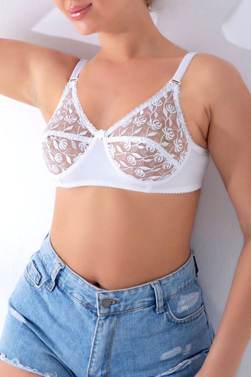 Dantelli Toparlayıcı Sütyen Beyaz