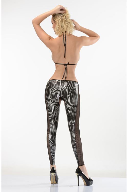 Zebra Desenli Lame Vücut Çorabı