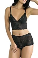 Bralet Dantelli Sütyen ve Külot Takımı Siyah